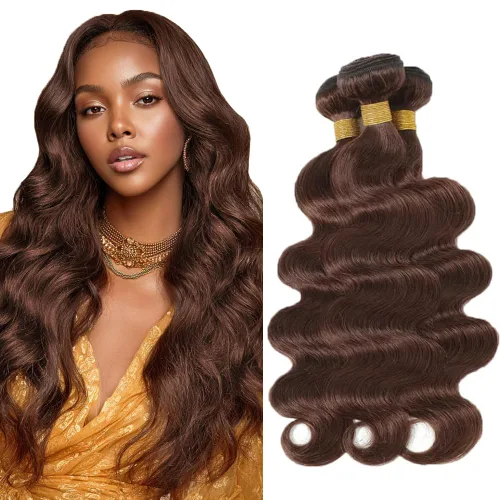 Vista 181 de Color 30 paquetes de cabello humano marrón onda del cuerpo paquetes 8 10 12 pulgadas brasileño virgen Remy extensiones de cabello humano doble trama