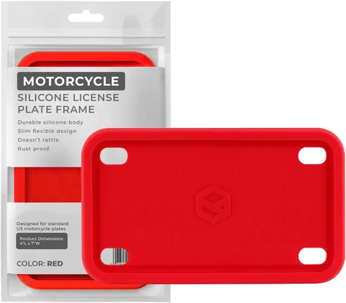 Vista 13 de Rightcar Solutions Marco de matrícula de motocicleta de silicona de alta calidad, a prueba de óxido, a prueba de sonajeros, resistente a la Azul