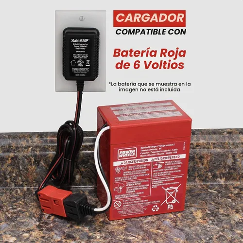 Vista 2 de Fisher Price, Power Wheels, 6 Volt Cargador de batería rojo, 00801–1481, 00801–1779.