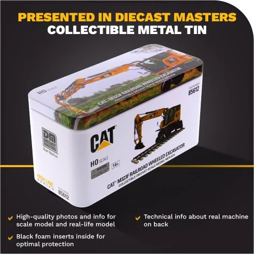 Vista 7 de Diecast Masters CAT Caterpillar M323F Excavadora de ruedas de ferrocarril con 3 accesorios High Line Series 1/87 (HO) Escala Diecast Modelo 85612