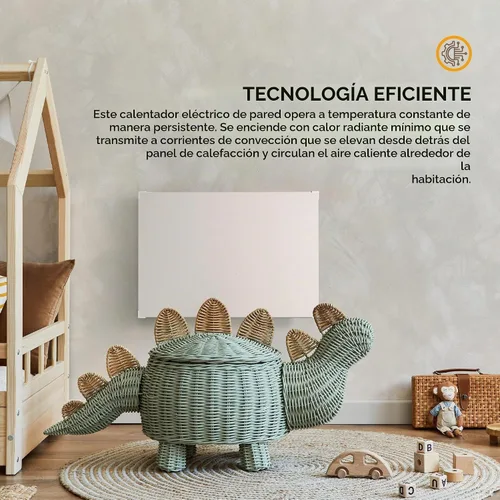 Vista 6 de EconoHome Panel Calefactor de Montaje en Pared con Protector de Calor - Calentador de Convección a Prueba de Salpicaduras de 250 Vatios
