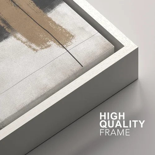 Vista 246 de SIGNFORD - Set de obras de arte en lienzo enmarcado para pared, ilustraciones abstractas de neblina del desierto en tonos neutros beige y marrón