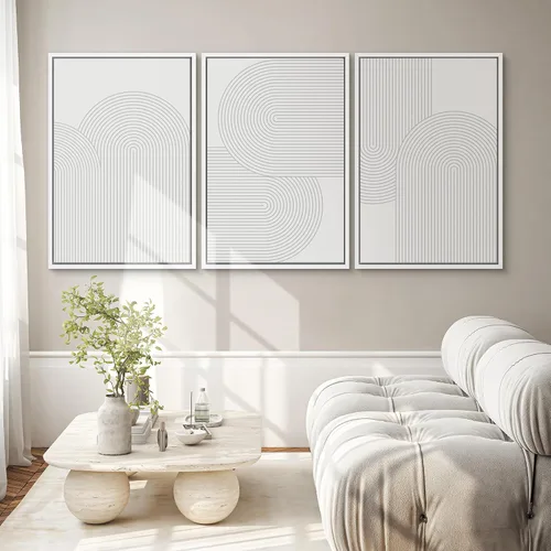 Vista 508 de SIGNWIN Lienzo enmarcado para pared, juego de arte pastel con cadena montañosa, bosque, niebla, naturaleza silvestre, ilustraciones modernas, arte