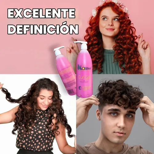 Vista 5 de KALIVE Curl Gel de 32 onzas para mujeres, define todo tipo de rizos, ondas y texturas para cabello natural o permanente