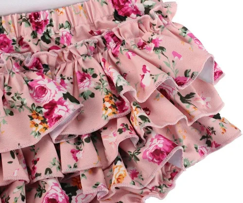 Vista 6 de China Rose 50's Floral Ruffles Mamelucos Vestido Sin Respaldo Traje De Baño Traje De B