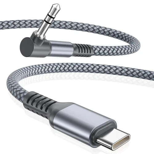 Vista 12 de Elebase Cable auxiliar para Samsung Galaxy S25 S24 de 1.2 m, cable USB C a aux, adaptador de audio auxiliar tipo C a conector de 3.5 mm para Z Fold