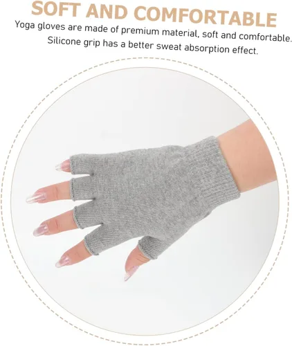 Vista 2 de 4 pares de guantes de yoga para mujer, guantes de entrenamiento sin dedos para yoga, pilates y guantes de ejercicio ligeros y transpirables para un