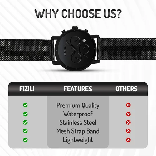 Vista 4 de FIZILI Reloj de pulsera minimalista de moda para hombre, impermeable, relojes simples ultra finos