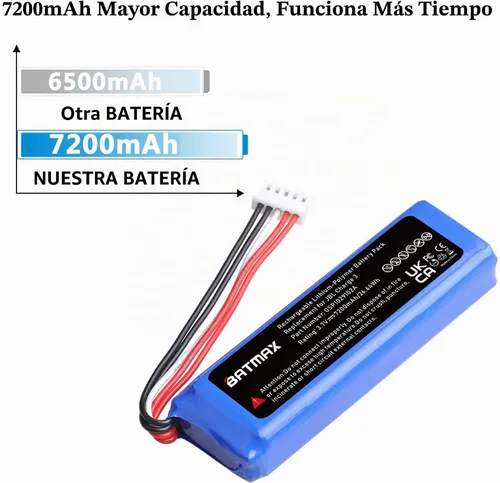 Vista 2 de Batmax Nueva batería de 3.7 V 7200 mAh GSP1029102A para JBL carga 3 altavoz Bluetooth portátil