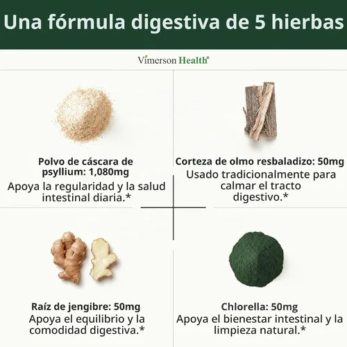 Vista 4 de Cápsulas de cáscara de psyllium 1080mg - 60 cápsulas de fibra de psyllium para regularidad