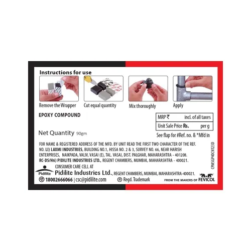 Vista 2 de Pidilite M-SEAL REGULAR EPOXY COMPOUND 1 x 0.88 oz - Sellos - Uniones - Fijaciones - Construye