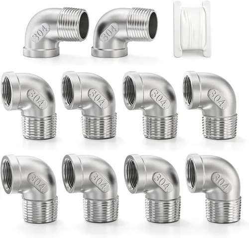 Vista 40 de TAISHER 2 piezas de acero inoxidable 304 accesorios de codo de 90 grados, tubo hembra NPT de 1 pulgada a 1 pulgada NPT hembra 304 accesorio