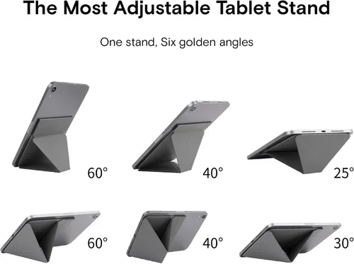 Vista 2 de MOFT Soporte delgado invisible para tableta, diseño ajustable y plegable, compatible con tabletas de hasta 7.9-9.7 pulgadas, versión adhesiva, gris