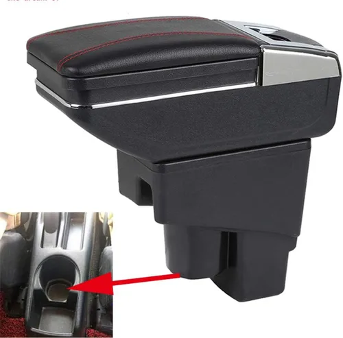 Vista 8 de Reposabrazos de cuero para consola central de automóvil compatible con Hatchback Honda Fit Jazz 2002 2003 2004 2005 2006 2007 2008, no compatible