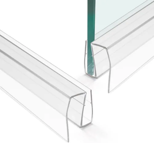Vista 12 de Tira de sellado inferior de puerta de vidrio para ducha de baño, 2 tiras de sellado de PVC transparente de 36 pulgadas de largo para panel de puerta