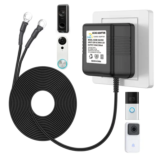 Vista 11 de Transformador de corriente especial para timbre de video, adaptador de corriente de 18V500MA para timbre Ring, compatible con Ring, Nest, Eufy