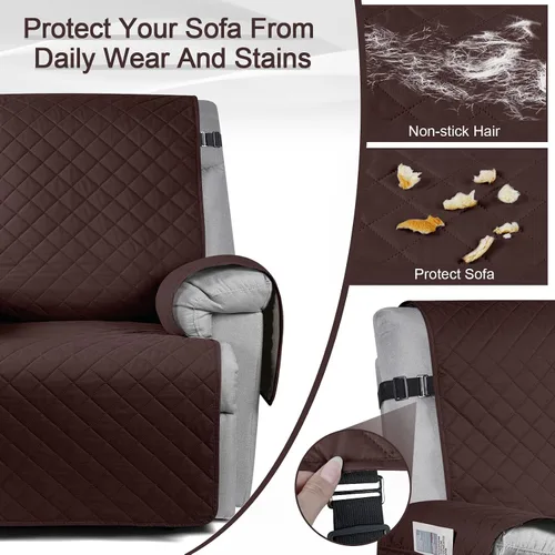 Vista 3 de KinCam Funda 100% impermeable para silla reclinable, fundas de sofá reclinable para mascotas, perros, funda de sofá reclinable, protector de muebles