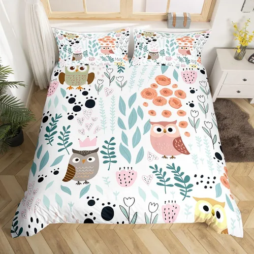Vista 14 de Erosebridal Juego de ropa de cama individual de animales de la selva para niñas y niños, funda de edredón de elefante oso, tigre, león, safari