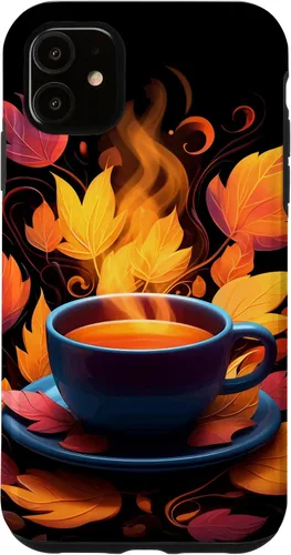 Vista 8 de iPhone 16 Coffee Autumn Leaves Fall Season Caffeine Thanksgiving Case