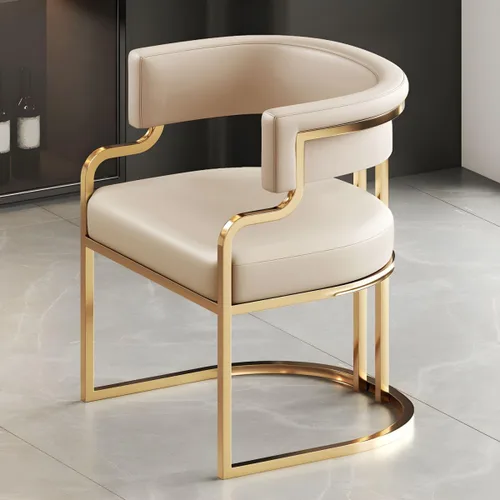 Vista 14 de Sillas de comedor de cocina para interiores, silla lateral tapizada para el hogar, silla con brazo de respaldo bajo, silla de comedor con piel