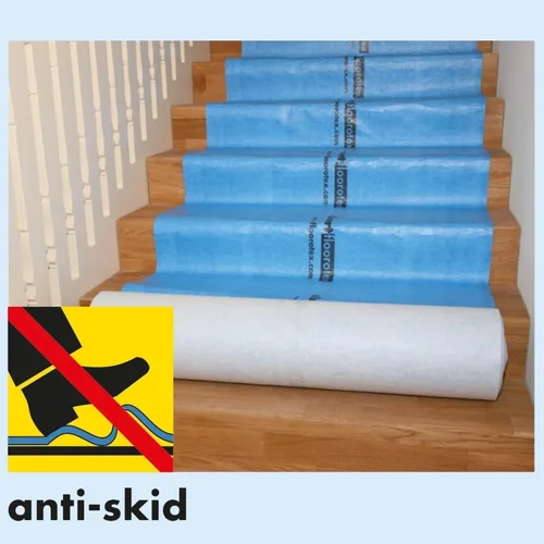 Vista 4 de Albert Floorotex Blue - Protección temporal multiusos para el suelo, rollo de 150 pies cuadrados (40 pulgadas x 45 pies) Multi-Purpose, Reusable