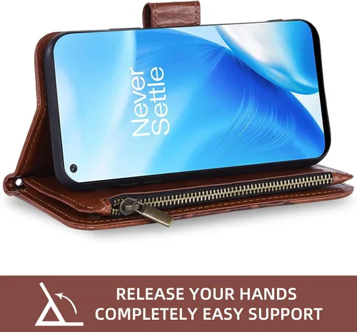 Vista 4 de Asuwish Funda de teléfono para OnePlus Nord N200 5G con protector de pantalla de vidrio templado y tarjetero de cuero para OnePlus N 200 G5 1 Plus