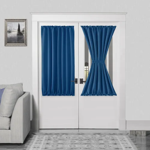Vista 199 de DWCN Cortinas para Puertas Francesas – Cortinas opacas térmicas con bolsillo para barra para puertas con ventana de cristal, puertas de cocina