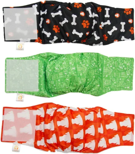 Vista 9 de Petting is Caring Pañales para perros machos, lavables y reutilizables, duraderos, lavables a máquina, solución simple para incontinencia