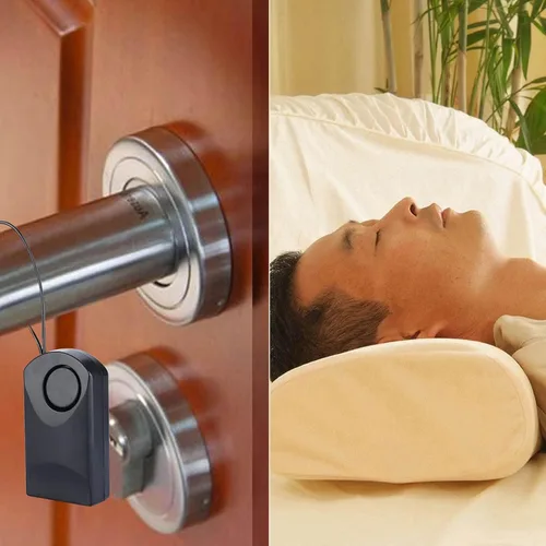 Vista 6 de Alarma de manija de puerta, alarma de perilla de puerta, alarma de seguridad para el hogar, sensor de puerta táctil, 120 db, alarma de seguridad