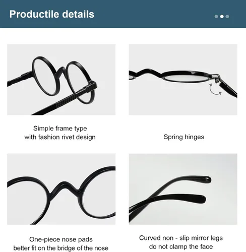 Vista 5 de BLUELESS Gafas redondas vintage Professor Readers (negro)