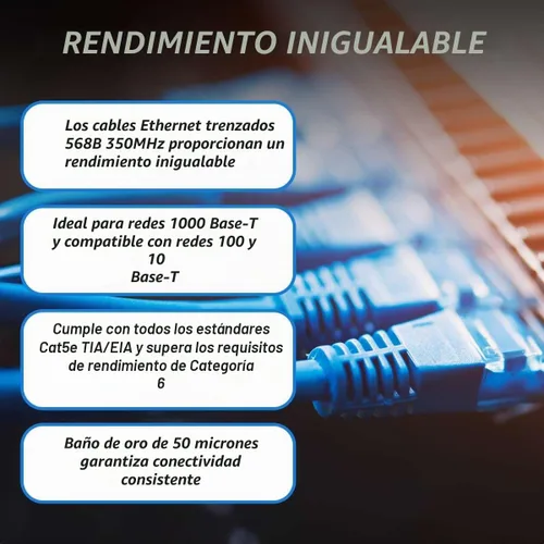 Vista 4 de Cables Direct Online Cable de conexión Ethernet de red Cat5e de 50 pies, cable de Internet de 350 MHz, compatible con PC, laptop, módem, enrutador