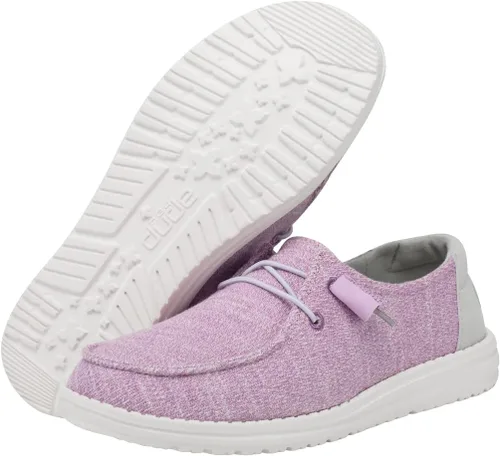 Vista 3 de Hey Dude Wendy - Mocasines de lona con cordones para mujer, zapatos cómodos y ligeros