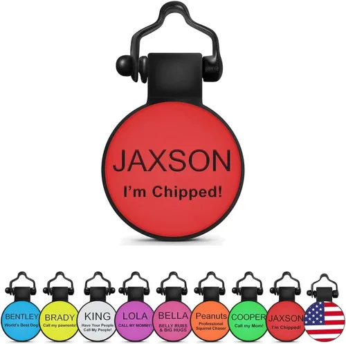 Vista 13 de SiliDog - La placa silenciosa original de silicona para perro - Identificación personalizada grabada sin sonido para mascotas - Como se ve en Shark