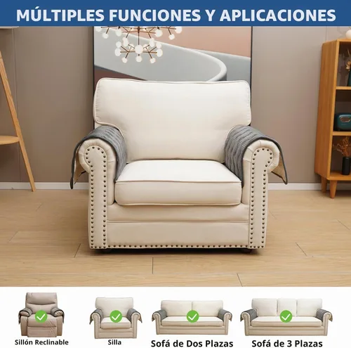 Vista 2 de Eismodra Fundas para brazos de silla, funda de sofá para sofá reclinable, sillón reclinable, gatos y perros, funda antideslizante para reposabrazos