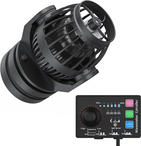 Vista 8 de Uniclife Acuario Wave Maker para tanques de peces de 120-300 galones, bomba de circulación ajustable de 3400 GPH con controlador y base de succión