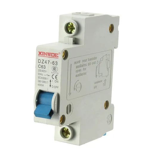 Vista 5 de uxcell 1 poste 10A 230/400V de baja tensión disyuntor miniatura montaje en carril DIN DZ47-63 C10
