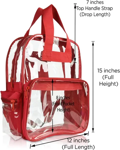 Vista 25 de DALIX Bolsas de mochila transparentes de plástico liso dorado