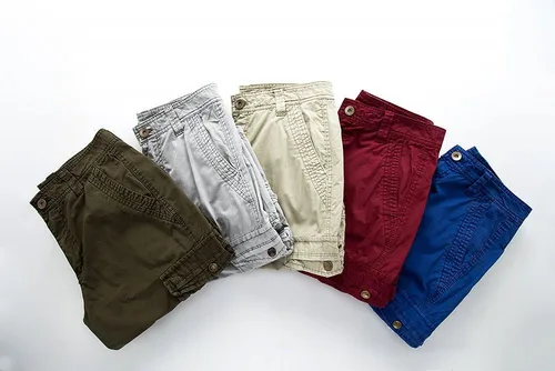 Vista 3 de Leward Pantalones cortos cargo de sarga de algodón para hombre, ligeros para exteriores