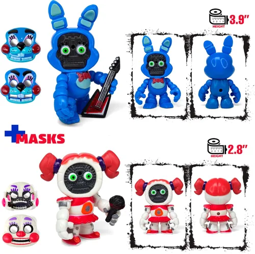 Vista 2 de Juego de 12 piezas inspiradas en el juego de cinco noches en Freddys Toys Colección de mini figuras con máscaras Figura de acción de FNAF