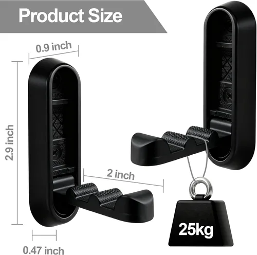 Vista 2 de Paquete de 4 ganchos plegables de pared, ganchos negros resistentes, ganchos plegables de aleación de zinc para colgar abrigos, sombreros, toallas