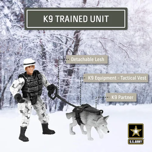 Vista 4 de Lollipop Figuras de acción del ejército de los Estados Unidos y juguetes militares de motos de nieve para niños con móvil de nieve, soldado