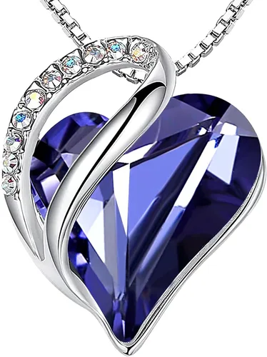 Vista 28 de Leafael - Collares para mujer, dije de corazón de amor infinito con cristales de piedra natal, cadena chapada en plata de 18 + 2 pulgadas, regalo