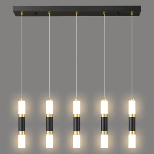 Vista 8 de Lámpara colgante moderna de 4 luces para isla de cocina, regulable, LED, negro, mini luces colgantes, comedor, cocina, color negro y dorado