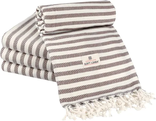 Vista 10 de American Soft Linen Toallas de playa peshtemal turcas 100% algodón, tamaño 35 x 60 pulgadas, paquete de 4 toallas de natación para toallas de playa