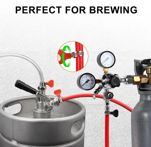 Vista 3 de Kit de líneas de gas de CO2 de cerveza Kegerator de 5 pies, ID 3/16 "Keg