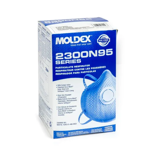 Vista 9 de Filtrador de partículas Moldex 2300N95 sin aceites, M/ L, Blanco, 10