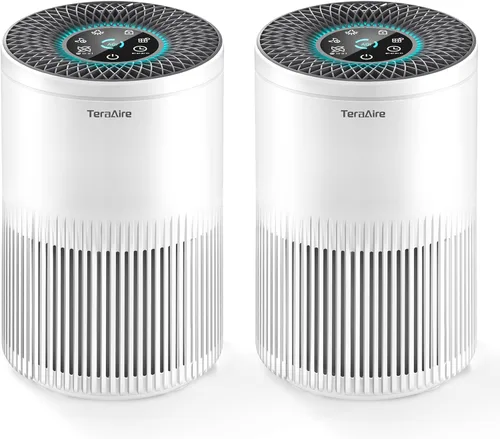 Vista 8 de Purificadores de aire para el hogar, purificador de aire con cubierta de monitor de calidad del aire PM 2.5 de hasta 1235 pies cuadrados, filtro