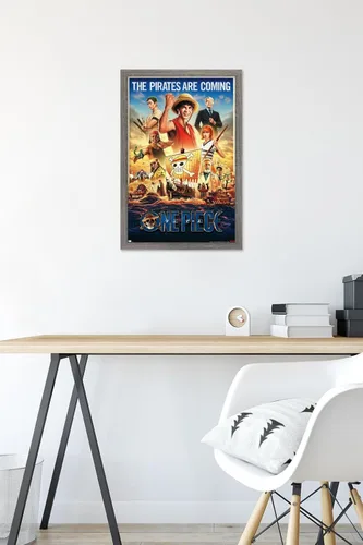 Vista 6 de Trends International Netflix One Piece - Póster de pared de una hoja, 14.72 x 22.37 pulgadas, versión enmarcada de madera de granero Versión