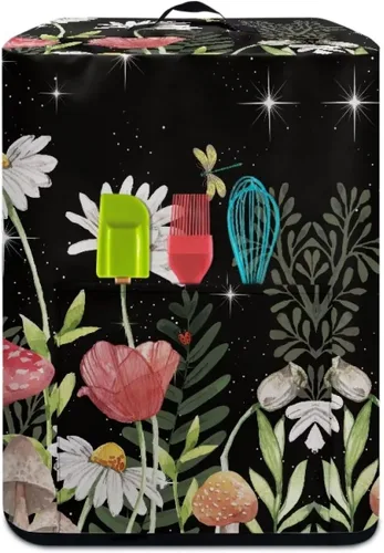 Vista 3 de Fundas para freidora de aire, extra grandes, patrón de hongos margaritas, cubiertas antipolvo para electrodomésticos de cocina, se adaptan a 5-6
