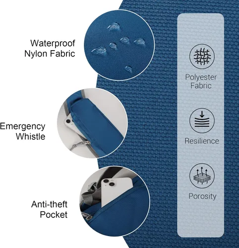 Vista 4 de Mochila de senderismo para niños, pequeña mochila impermeable para Azul